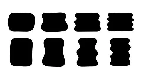 Decorative hand drawn rectangle wave frames for note, text box set. Abstract Stock Illustration