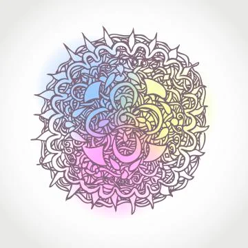 Decorative Hand Drawn Vector Circle Shape Design Stock Illustration
