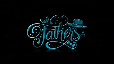 Decorative handlettered fathers day typography design with a classic fedora.. Video stock 343575738