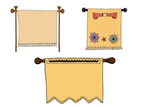 Decorative Hanging Towels Stock Illustration