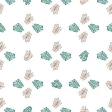 Decorative hawaii seamless pattern with monstera doodle print. Isolated ornam イラスト素材