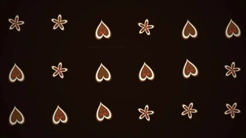 Decorative Heart and Flower Pattern Seamless Loop Stock Footage 340559577