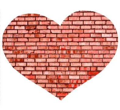 Decorative heart brick wall Stock Photos