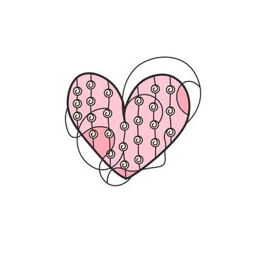 Decorative Heart Line Pattern Illustration Stock Illustration