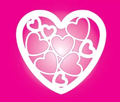 Decorative Heart Pattern - Pink Hearts Collage for Valentine's Day and Women's D Stock Illustration