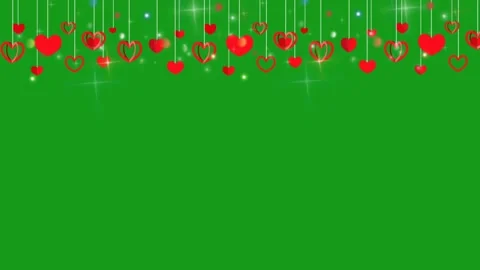 Decorative heart strings motion graphics with green screen background Stock Footage 165277794