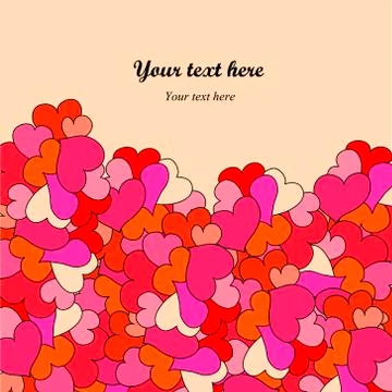 Decorative hearts border Stock Illustration