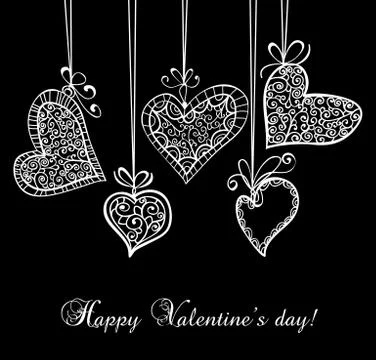 Decorative hearts Stock Illustration