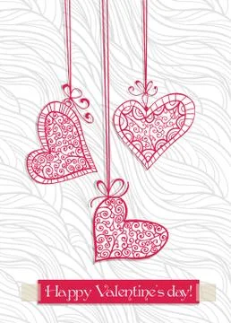 Decorative hearts Stock Illustration