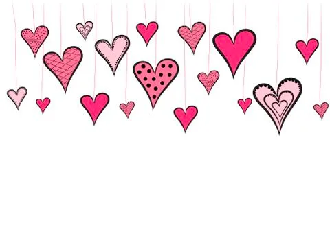 Decorative hearts. Stock Illustration