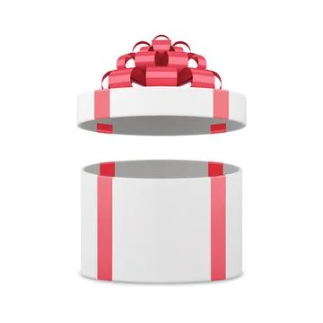 Decorative holiday gift box open cap for desired present package isometric 3d Stock Illustration