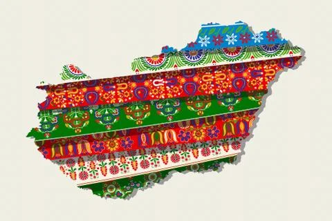 Decorative Hungary map Stock-Illustration