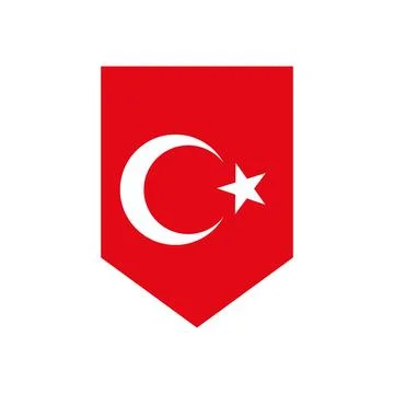 Decorative icon of Turkish flag. Vector. Stock Illustration