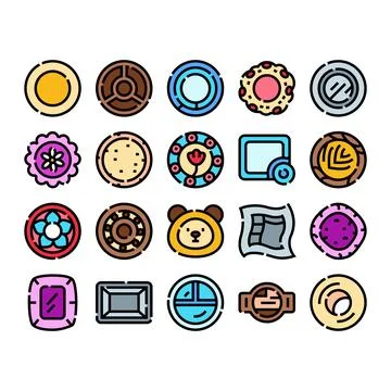 Decorative icons collection creating abstract design patterns Stock Illustration
