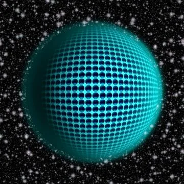 Decorative imaginary planet in outer space full of stellar nebulae Stock Illustration