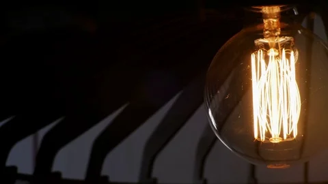 Decorative Incandescent Lamp. Close-up Stock Footage 73864280