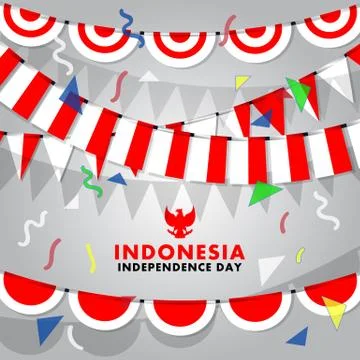 Decorative Indonesia Flag Background Stock Illustration