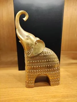 Decorative interior statuette of an elephant with   patterned ornament Stock Photos
