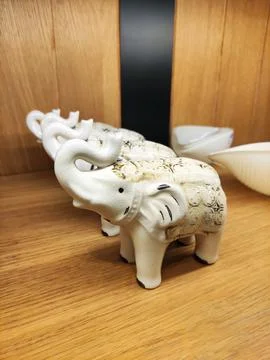 Decorative interior statuette of an elephant with  patterned ornament Stock Photos