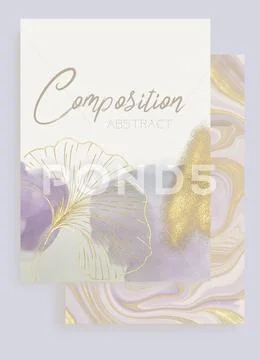 Decorative invitation template with an abstract composition PSD Template