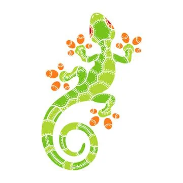 Decorative isolated cartoon lizard Stock Illustration