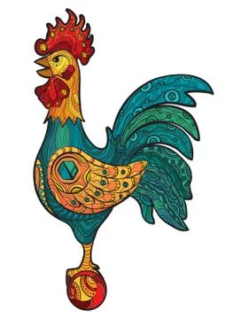Decorative isolated cock Stock Illustration