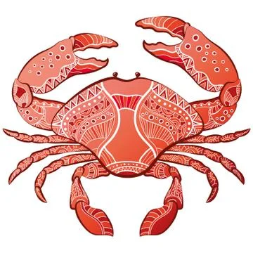 Decorative isolated crab Stock Illustration