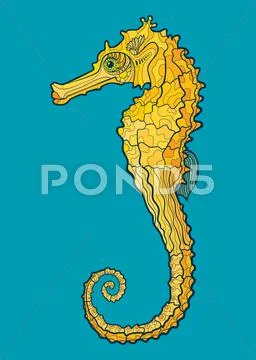 Decorative isolated seahorse Stock Illustration