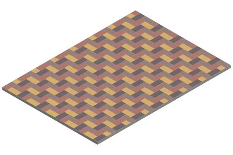 Decorative isometric pavement tile pattern isolated on a plain background Stock Illustration