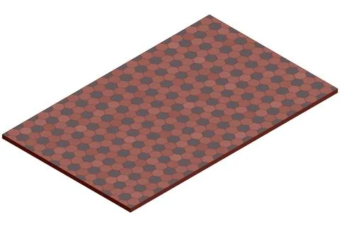 Decorative isometric red pavement tile pattern isolated on a plain background Stock Illustration