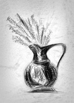 Decorative jug sketch Stock Illustration
