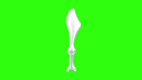 Decorative knife isolated on green background 스톡 동영상 306863086