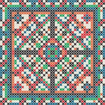 Decorative knit tile Stock Illustration