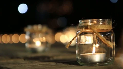 Decorative lamp with a candle. Stock Footage 98393470