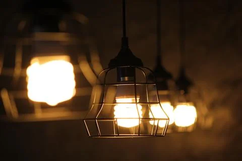 Decorative lamp hanging on ceiling Foto stock