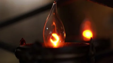 Decorative lamp with a light burning Stock Footage 132555356
