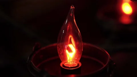 Decorative lamp with a light burning Stock Footage 132555358