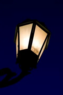 Decorative Lamp Post In The Night Stock Photos