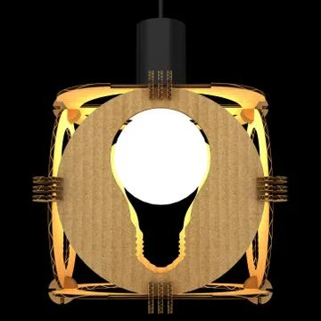 Decorative lamp symbolizing a light bulb. 3D illustration Stock Illustration