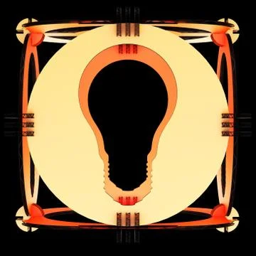 Decorative lamp symbolizing a light bulb. 3D illustration Stock Illustration