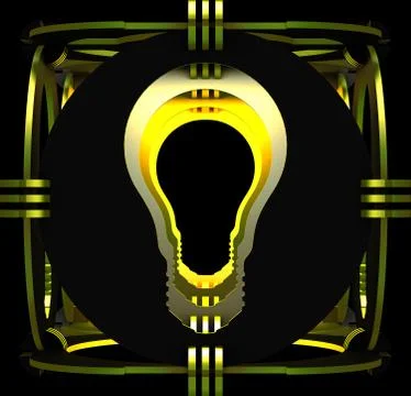 Decorative lamp symbolizing a light bulb. 3D illustration Stock Illustration