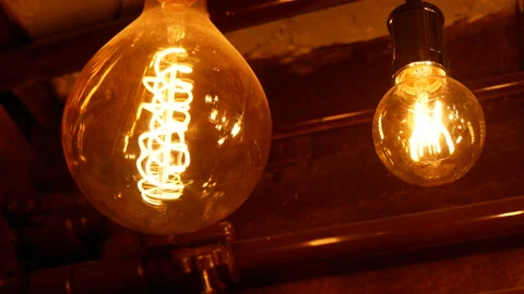 Decorative lamps with warm light. Stock Footage 167832068
