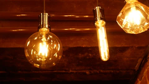 Decorative lamps with warm light. Stock Footage 167832680