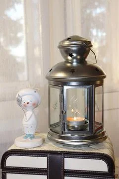 Decorative lantern candlestick Stock Photos