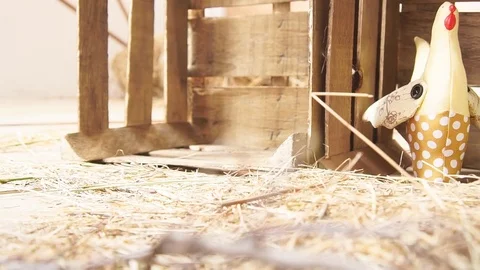 Decorative Lantern Puts a Hand on Box Retro Stock Footage 73984470