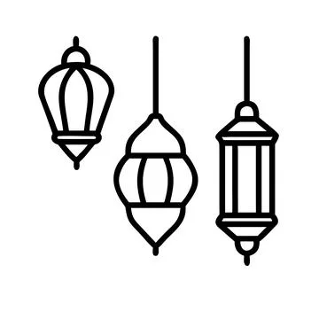 Decorative Lantern Set Stock Illustration