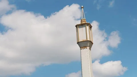 Decorative lantern with star against cloudy sky Видео 341110392