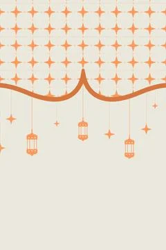 Decorative lanterns and patterns for celebration during Ramadan month Illustrazione stock