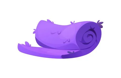 Decorative lavender plush vector towel with folds Stock Illustration
