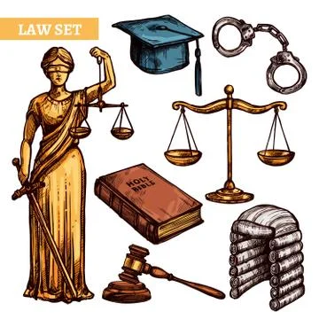 Decorative Law Set Stock Illustration
